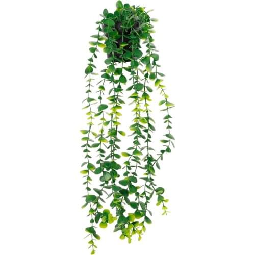 Faux Greenery Vines Hanging Basket Artificial Flower Imitation Plants Simulation Home Indoor Outdoor Decor Plastic Eucalyptus