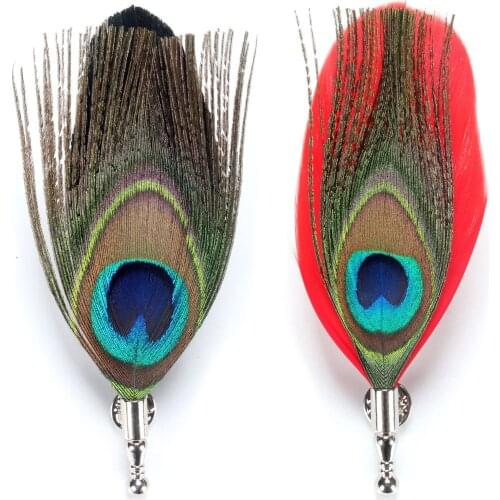 Korean High-end Classic Peacock Feather Brooch Scarf Buckle Lapel Pins Brooches Jewelry Bridge Suit Wedding Men Accessories
