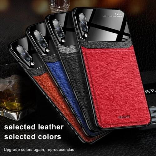 Leather Case For Samsung Galaxy A51 A71 A50S A70 Cases Luxury Mirror Glass Shockproof Cover For Galaxy A7 2018 A10 A20 A30 Case