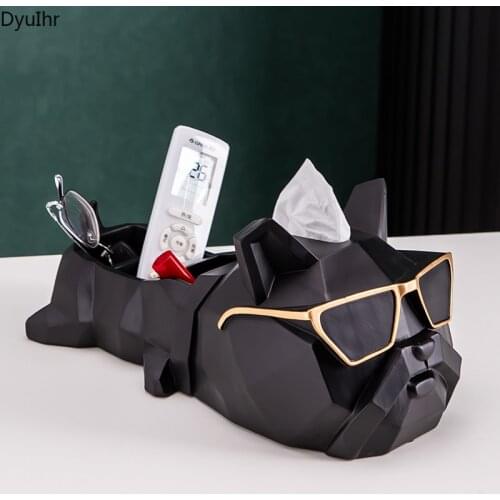 Creative Animal Sculpture Storage Box Decoration Resin Crafts Housewarming Gift Home Living Room Bedroom Tissue Box Decoration