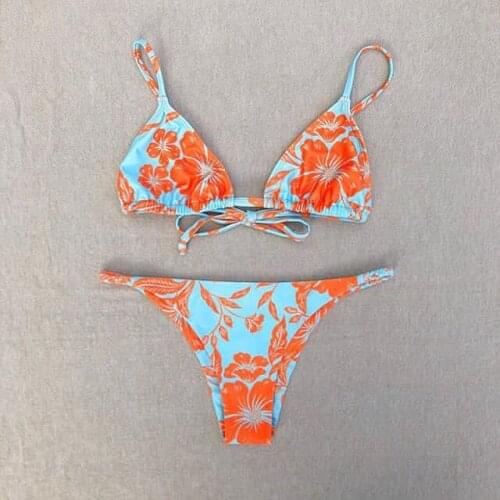 Swimming Suit for Women Sexy Tie Dye Bikinis Ladies Split Bikini with Spaghetti Straps 2-piece Swimsuit Set 2021