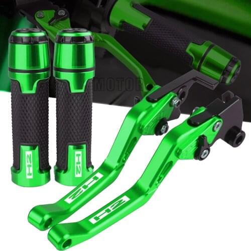 Motorcycle Accessories CNC Adjustable Brake Clutch Levers Handlebar knobs Handle Hand Grips Ends For KAWASAKI H2 H2R 2015 2016