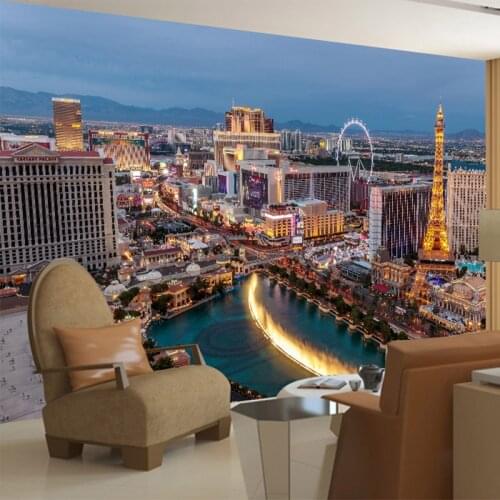 Custom 3D Wall Murals Wallpaper 3D Paris City Night Landscape Photo Wall Cloth Living Room Office Backdrop Decor Wall Painting