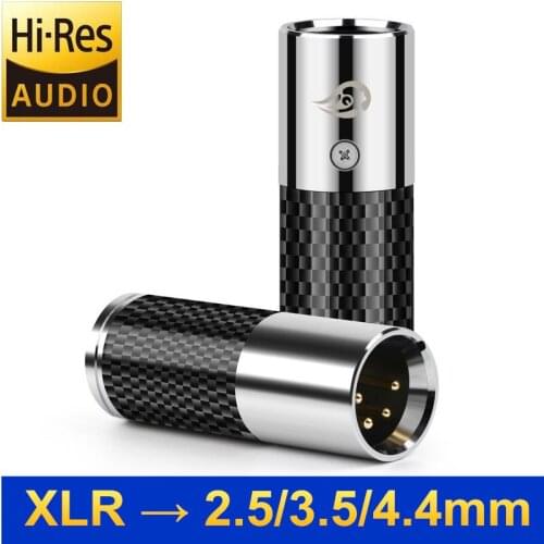 Headphone 4 Pin XLR Male to 2.5/3.5/4.4mm Female Connector Balanced Headphone Audio Adapter Amplifier to Headphone Converter