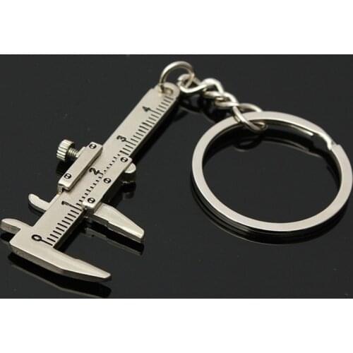 New Fashion Car Key Mini Vernier Caliper Portable 0-40mm keychain Measuring Gauging Tools Car Turbo key Chain Ring Ruler Caliper