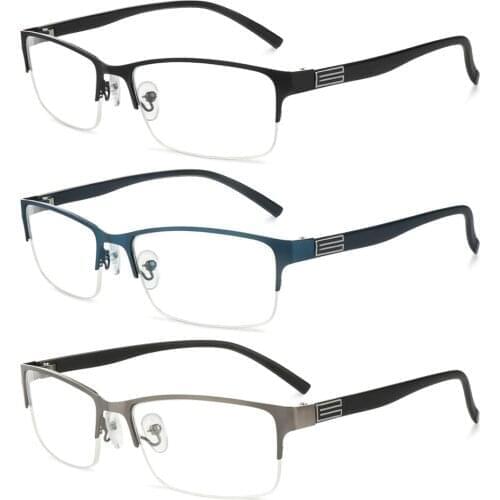 Men Square Metal Frame Business Myopia Glasses Vintage Eye Protection Ultra Light Frame Eyeglasses Vision Care 100~600 Diopter