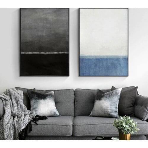 Contemporary Art Abstract Wall Poster Nordic Canvas Art Print Blue Black Modern Style Painting Decorative Picture Home Decor