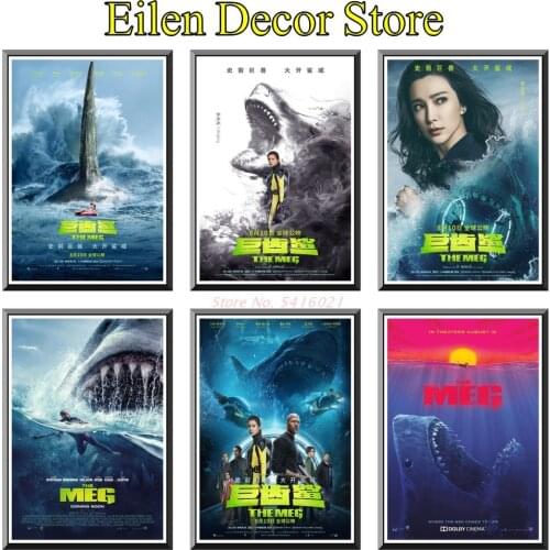 The Meg Movie Poster Decal Classic Movie Posters & Prints Home Decal Painting Wall Poster Vintage Retro Poster 42X30cm
