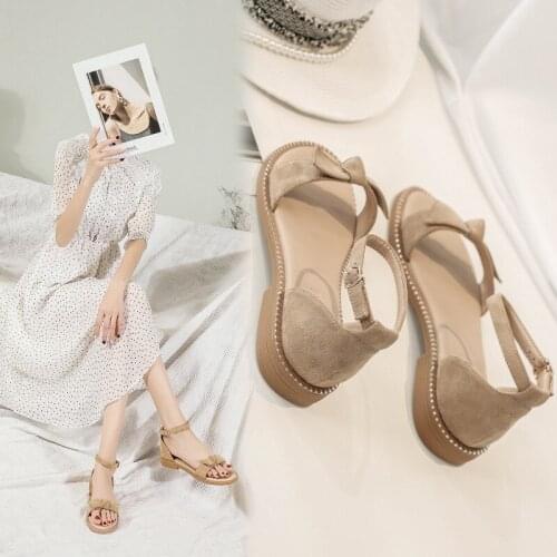 Sandals Womens Flat Shoes All-match Fairy Shoes Soft Bottom Comfortable Low Heel Roman Shoes women sandals summer