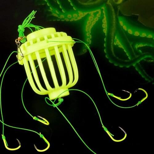 Spherical Luminous Sea Box Monsters with 7 Carbon Steel Fishing Feeder Jig Fishing Explosion Hooks Carp Fishhook Fishing Tackle