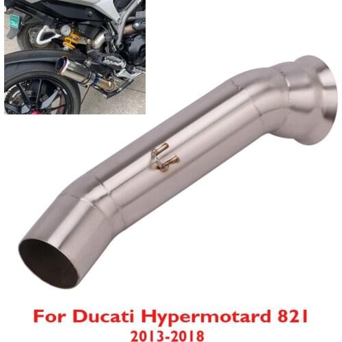 Motorcycle Exhaust Pipe Connecting Link Pipe Middle Mid Tube Slip on Exhaust System for Ducati Hypermopard 821 2013-2018