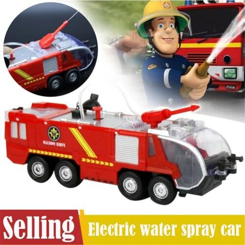 Spray Water Gun Toy Truck Fireman Fire Truck Vehicles Car Music Light Cool Educational Toys For Kids Boys Firetruck