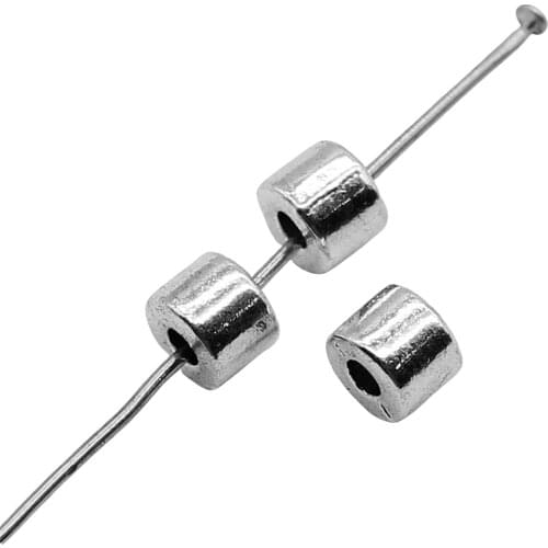 WYSIWYG 20pcs Spacer Beads Charms Jewelry Accessories Antique Silver Color 5x6mm For Jewelry Making