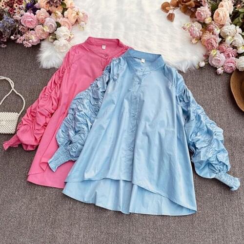 2021 Spring Women Summer Blouse Korean Long Sleeve Womens Tops And Blouses Vintage Women Shirts Blusas Roupa Feminina Tops