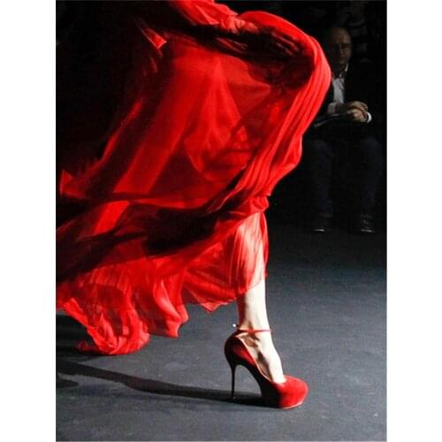 Woman Red And Black DIY 11CT Embroidery Cross Stitch Kits Needlework Craft Set Printed Canvas Cotton Thread Home Design