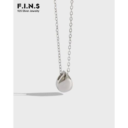 F.I.N.S Minimalist Jewelry S925 Sterling Silver Water Drop Pendant Necklace Korean Fashion Necklace Women 925 Womens Pendants