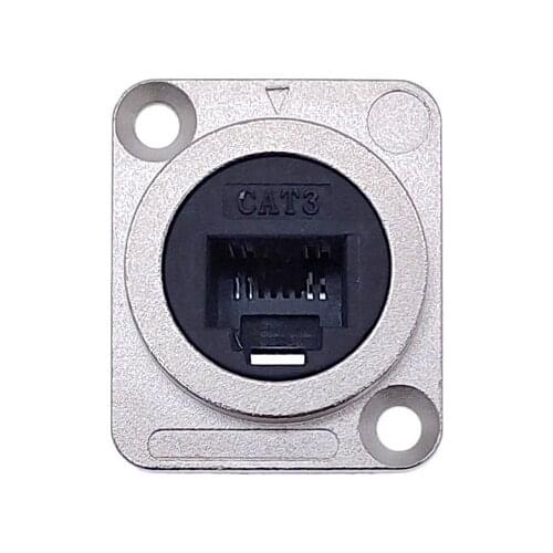 1pcs High quality D type RJ11 4PIN Socket Chassis Panel Mount with straight through for D-Type panel telephone