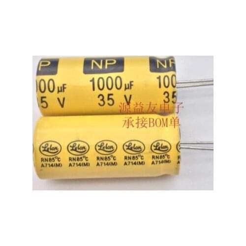 100pcs 1000uf 35V NP Electrolytic capacitance 85 degrees