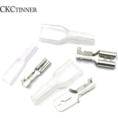 20pcs / lot 2.8mm 4.8mm 6.3mm the insulating Insert spring terminal of the plug with transparent cover