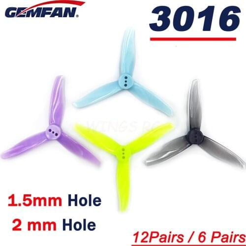 Gemfan Hurricane 3016 3inch 3-Blade Propeller 1.5mm Hole 2mm Hole CW CCW FPV Propeller for FPV Racing FreestyleToothpick Whoop