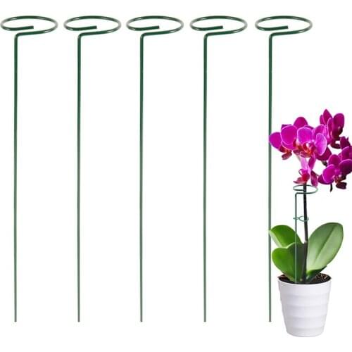 5pcs Durable Sturdy Metal Support Stand with Plant Clips Backyard Garden Tool for Single Stem Plants Flower Growing