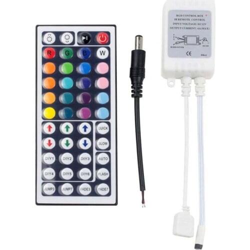 Promotion! 44 keys Wireless IR Remote control with receiver for 5050 3528 RGB SMD LED strip light