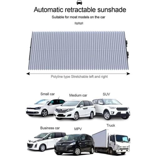 Automatic Telescopic Car Window Sunshade Retractable Foldable Windshield Sunshade Cover Shield Curtain Auto Sun Shade Block