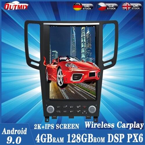 Android 9.0 Tesla Style 128GB Car Multimedia Player GPS Navigation For Infiniti GX G37/G25/G35 2008-2014 Radio Stereo Headunit