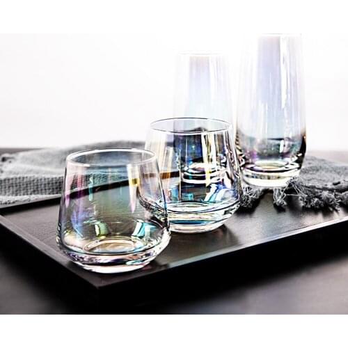 350ml Colorful Lead-free Crystal Glass Egg-shaped Cup Glass Heat-resistant Beer Coffee Tea Cup Drink Mug Transparent Drinkware