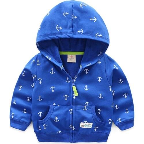 2019 Boys Jacket Casual Cartoon Dinosaur Letter Print Hooded Jacket Cotton Baby Boy Coat Autumn New Arrival Kids Outwear 2-8 Y