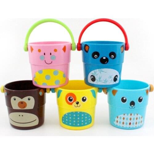 Baby Kids Shower Bath Toys Pour Bucket Bathing Water Spraying Tool Cute Flow Cup Style Baby Childrens Toy M0205