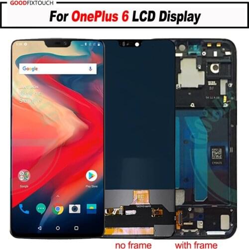 For OnePlus 6 LCD Display Touch Screen Digitizer Panel Assembly Replacement For oneplus6 + frame + back cover