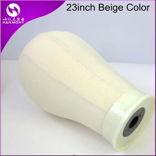 HARMONY STOCK 1 piece 23inch beige color Canvas Block Head for wig making Poly Mannequin Foam Head