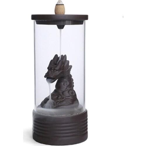 Ceramic Windproof Dragon Shape Backflow Incense Burner Indoor Desktop Incense Burner Decoration Smoke Waterfall Incense Holder