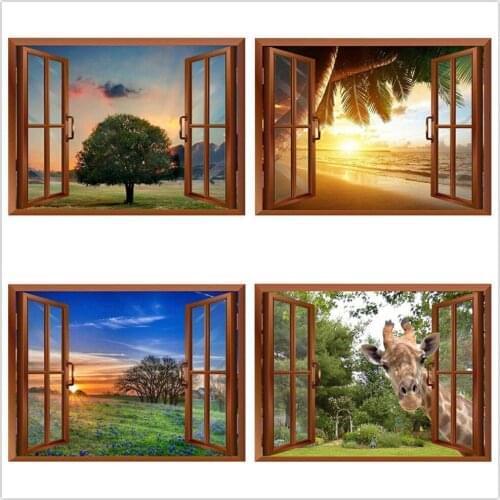 Kexinzu Diamond Painting Window Scenery 5D DIY Diamond Embroidery Cross Stitch Kit Rhinestone Mosaic Art Home Decoration 215