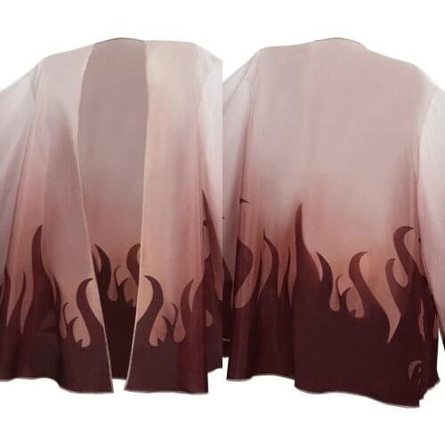 Anime Demon Slayer Rengoku Kyoujurou Cosplay Costume Cloak Halloween Carnival Suit