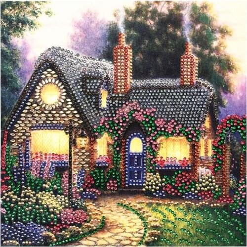Beautiful House 5D Special Shaped Diamond Painting Embroidery Needlework Rhinestone Crystal Cross Crafts Stitch Kit DIY