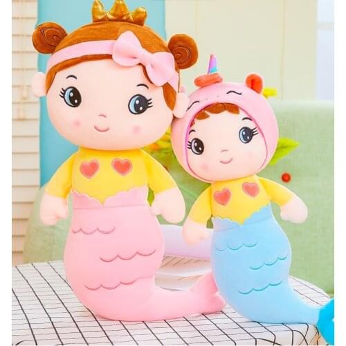 Nice 45/60cm plush cute Mermaid Soothing doll stuffed soft Pillow Bed decoration good quality christmas gift for kid