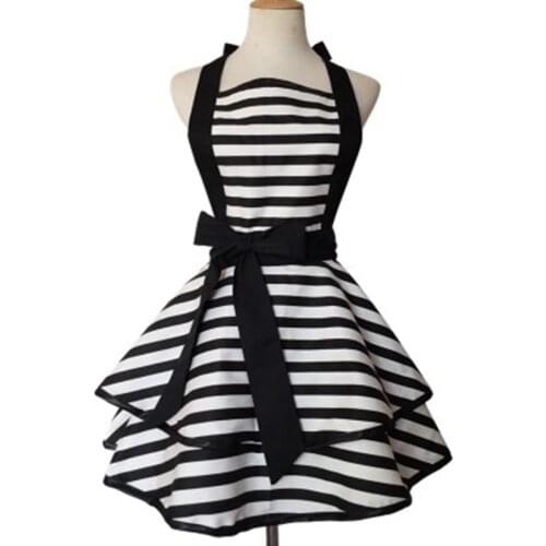 Lovely Sweetheart Red Retro Kitchen Aprons Woman Girl Cotton Polka Dot Cooking Salon Vintage Apron Dress Christmas