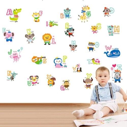 Cartoon childrens room kindergarten wall decoration stickers for kids early education letter wall stickers murals