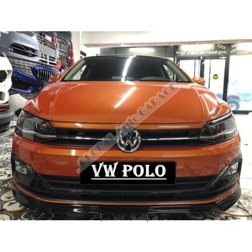 For VOLKSWAGEN POLO Front Bumper Attachment Lip 2009-2020 Piano Glossy Black Splitter Diffuser Universal Spoiler Bumper