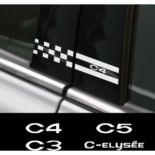 2PCS For Citroen C4 C1 C5 C3 C6 C-ELYSEE VTS Car Stickers B Pillar Vinyl Auto Sport Styling Automobile Tuning Car Accessories