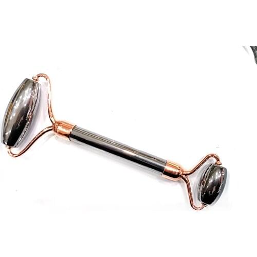 Natural Tera Hertz Stone Roller Massager Skincare Healing Crystal Stone GuaSha Wrinkle Removal Stick Rose Gold Massage Tool Gift