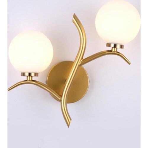 Nordic Metal LED Wall Lamp Glass ball Postmodern golden Wall lamp G9 Loft cafe Bedside light porch corridor Wandlamp lighting