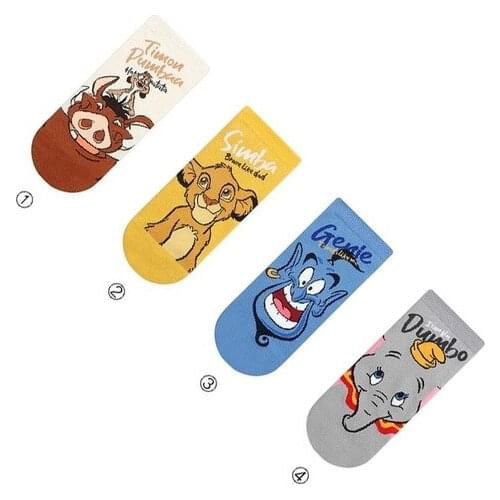 1 pairs Disney cartoon anime figure Lion King Simba/Wild Boar/Aladdin Lamp God/Dumbo Socks Harajuku cartoon Print Funny sock