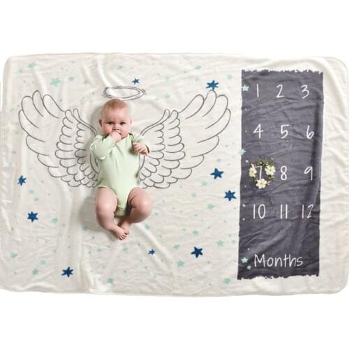 12 Monthly Baby Milestone Blanket Big Size Baby Blankets Newborn Photography Infant Super Soft Cobertor bebe Manta Infant