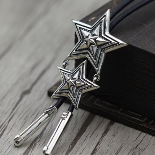 Civic Necklace In Sterling Silver Retro Silver Star Pendant