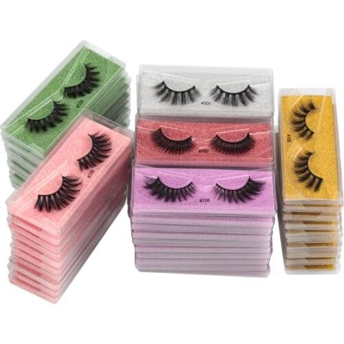 Wholesale eye lashes mink bulk 4/20/30/50/100 pcs natural false eyelashes set dramatic wispy fake lashes 3d fluffy long lash