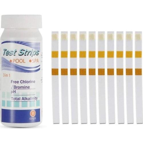 3-In-1 Swimming Pool Test Paper Residual Chlorine Ph Quality Strip 50 Hardness One Hot Test Bottle Alkalinity Tub Water