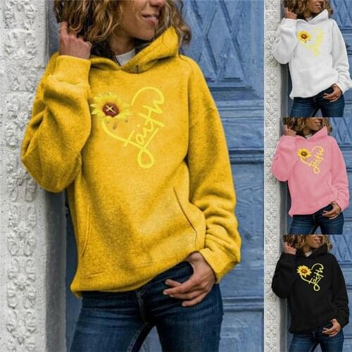 Hoodie Sweatshirt Women O Neck Tops Print Hooded Harajuku Streetwear Casual Oversize Pullover Hoody